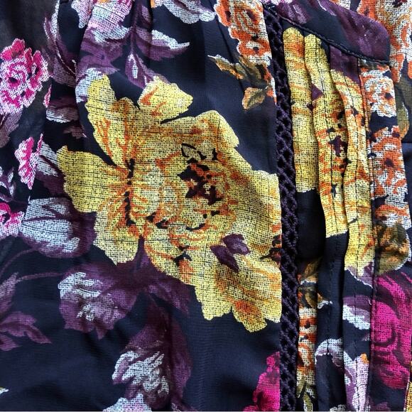 DR2 Floral Lined Sleeveless Belted Elasticized Waist Maroon Dress Women’s Size S - Picture 10 of 13